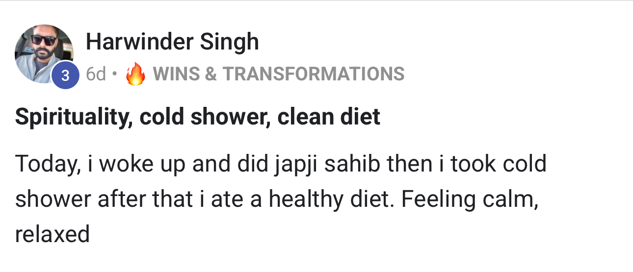 Real member testimonial screenshot