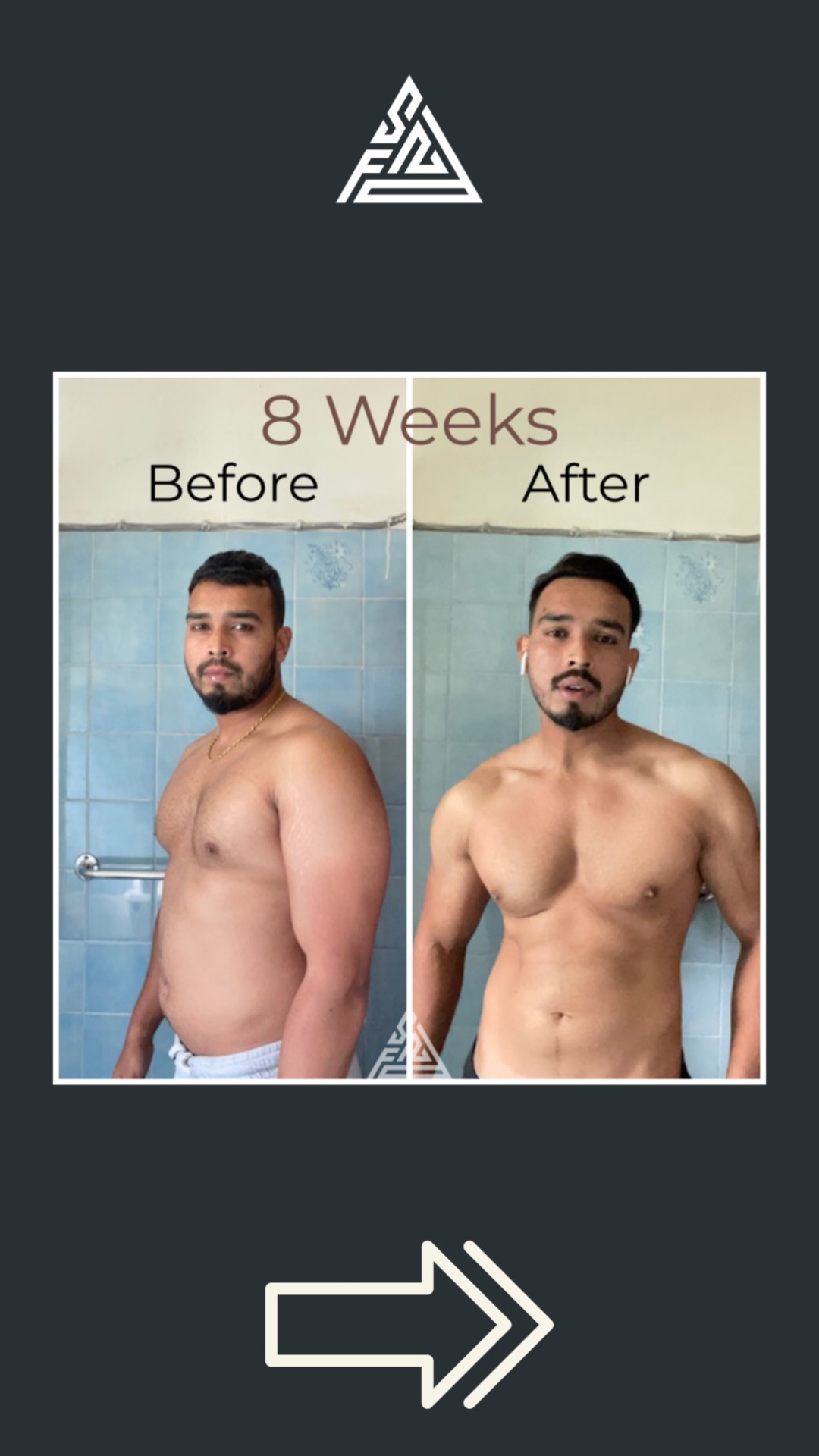 Real client 8 week before and after transformation