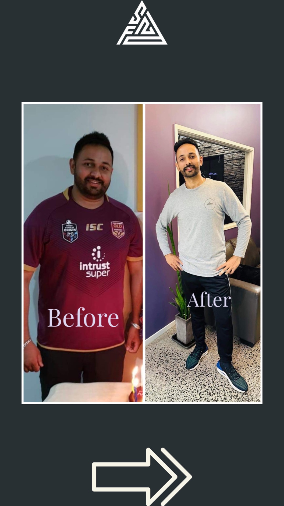 Real client before and after transformation